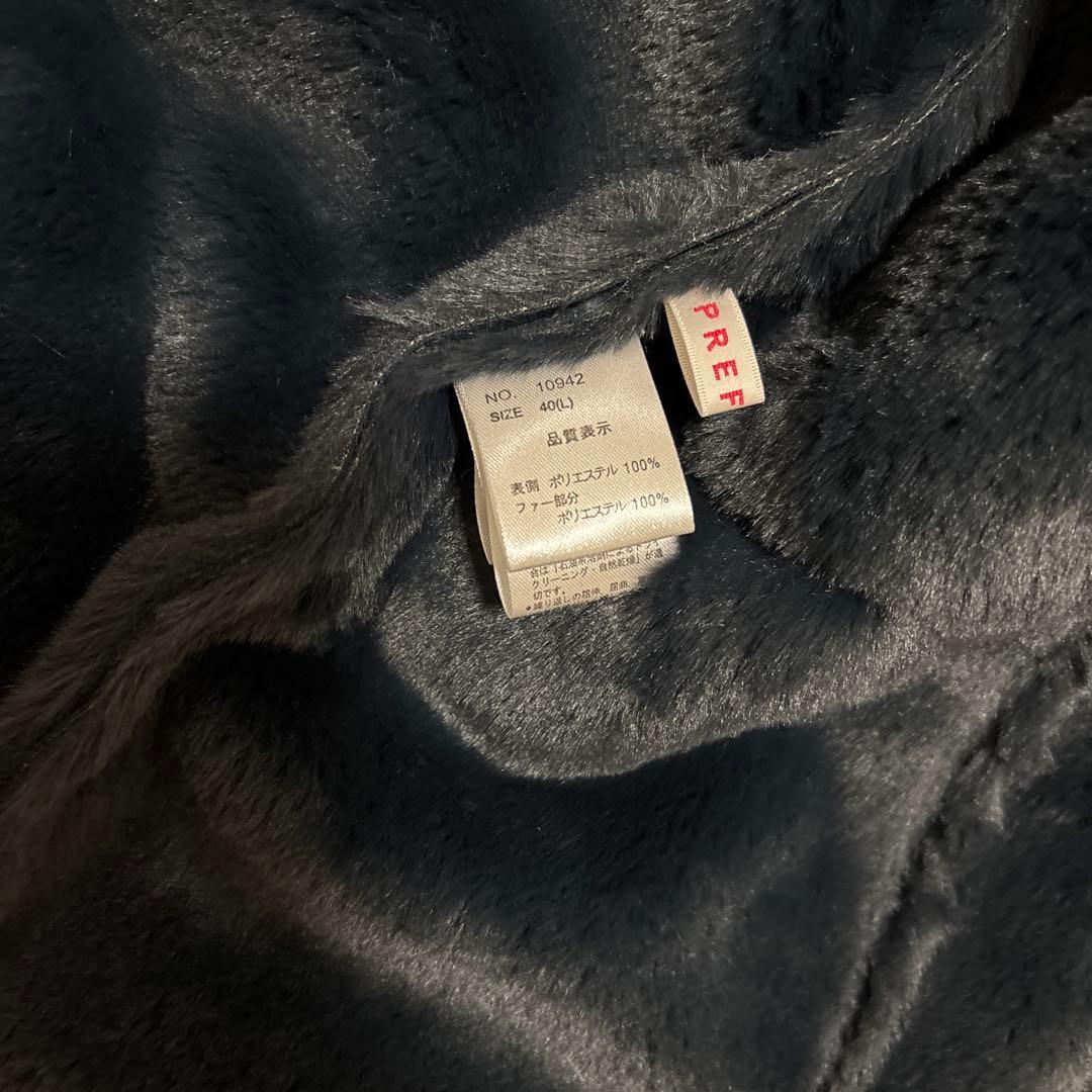 新品　　ネイビー フェイクムートン　ダッフルコート 40(L)