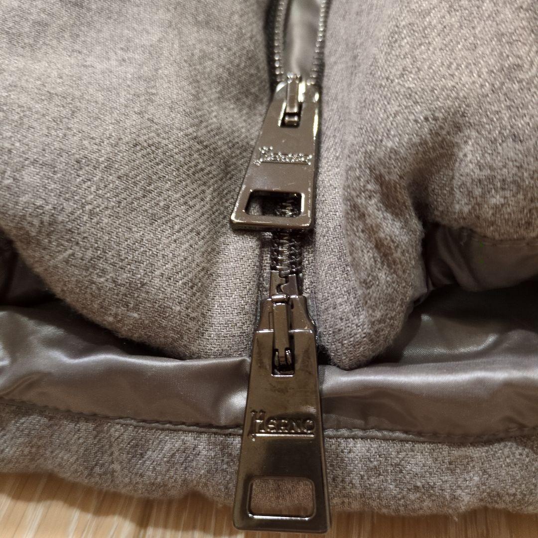 週末SALE☆ ヘルノ 異素材ミックス ダウンジャケット グレー ラメ 40