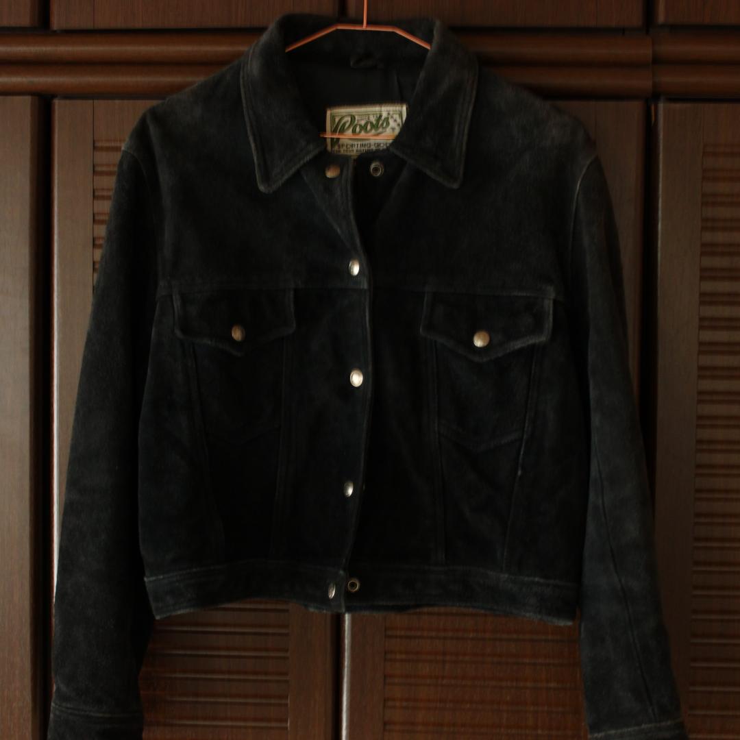 定助　ROOTS スウェード レザー ジャケット カナダ製 ヴィンテージ