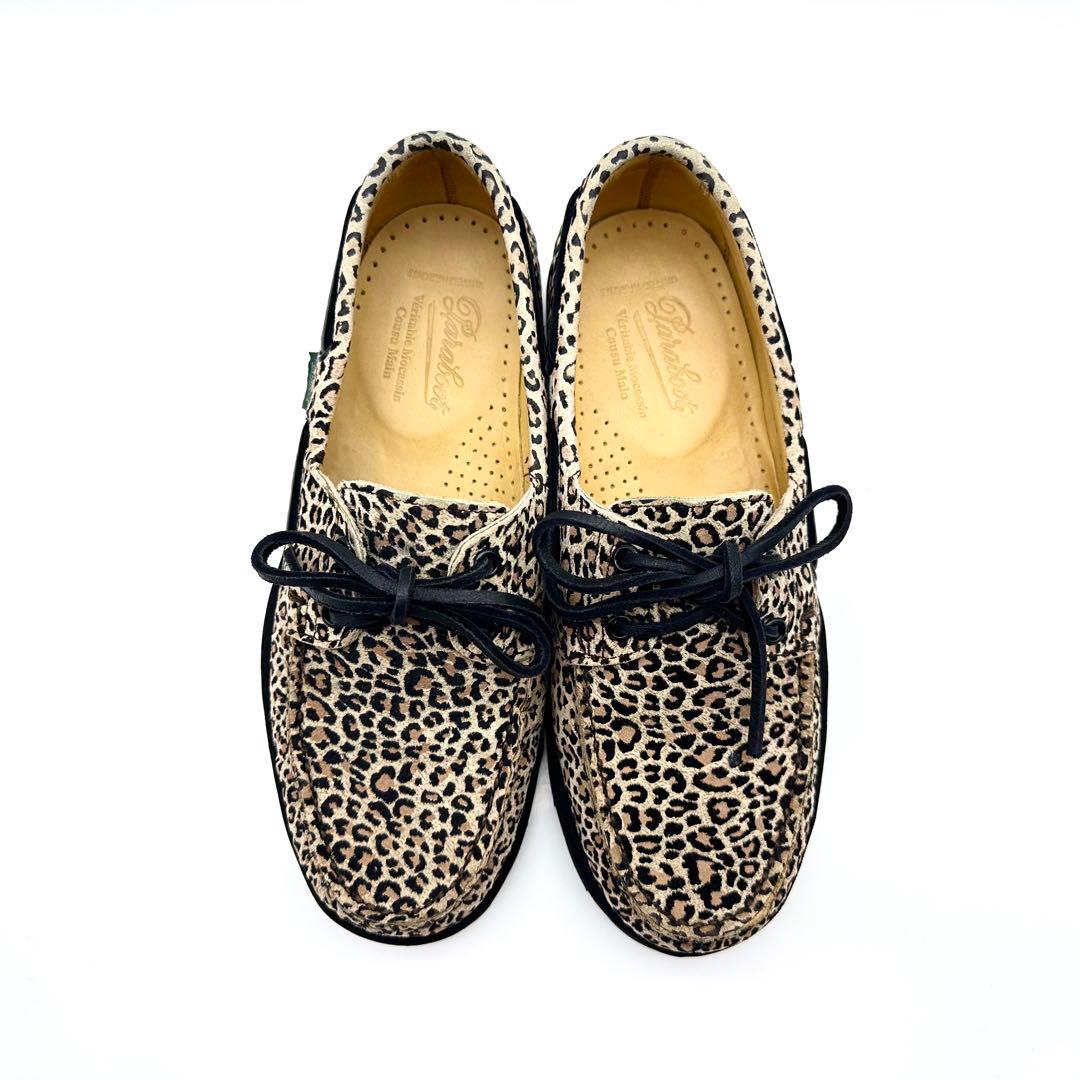 【極美品】パラブーツ MALO デッキシューズ レオパード レザー UA別注