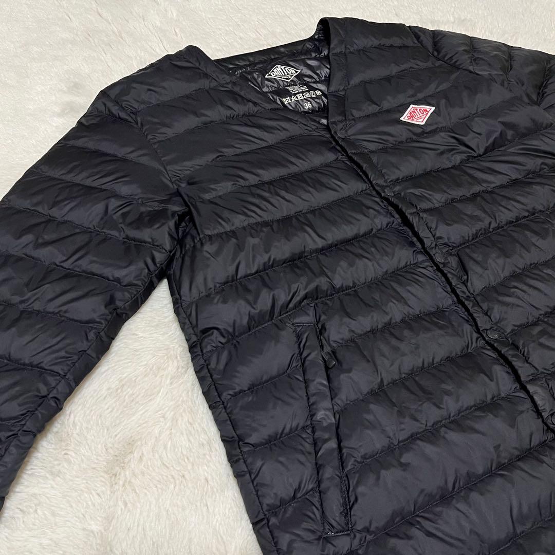 美品　DANTON ロングダウンコート　インナーダウン　コート　黒　36