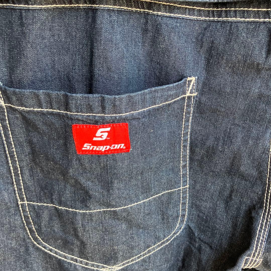 Snap-on ダークデニム オーバーオール
