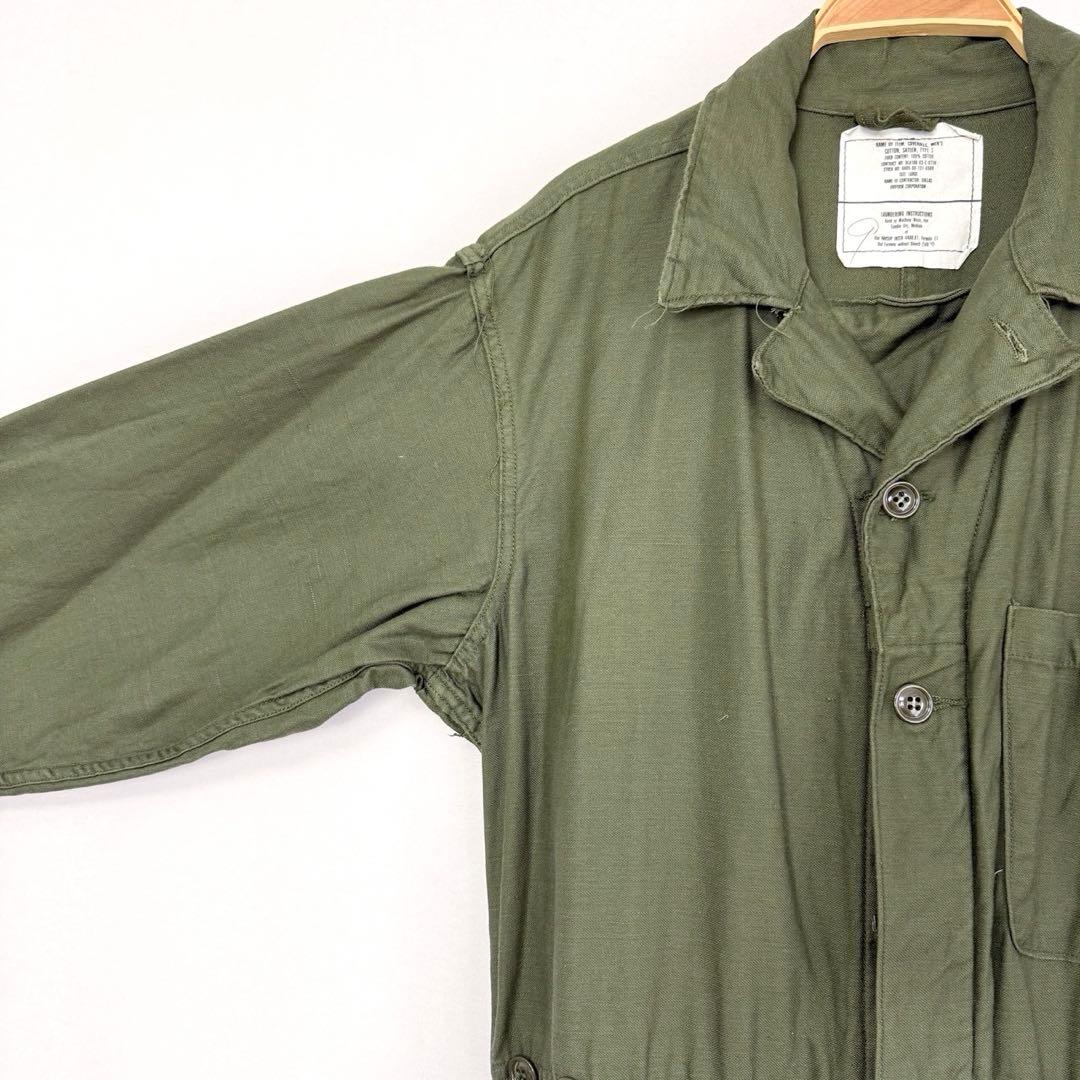 80s 米軍 コットンサテン ジャンプスーツ カバーオール つなぎ S38