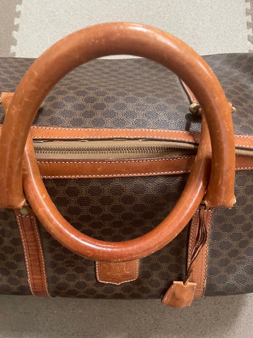 CELINE ブラウンレザーダッフルバッグ
