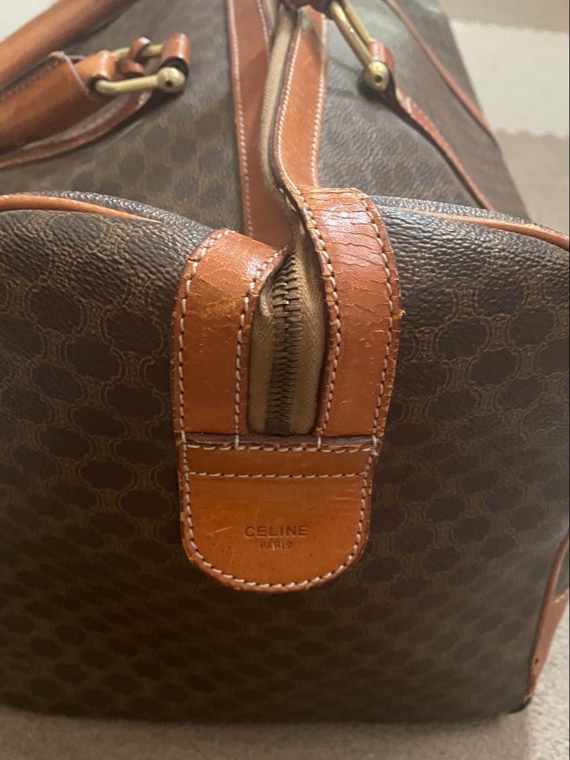 CELINE ブラウンレザーダッフルバッグ