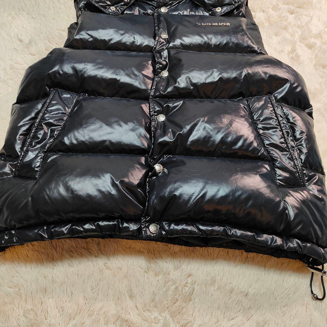 極美品✨カモフラ✨アベイシングエイプ 金属ロゴ 2WAY ダウンベスト ブラック
