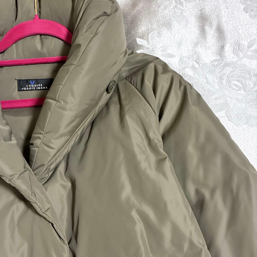 極美品　レキップ　イナバヨシエ　ショールカラー 　ダウンコート　38