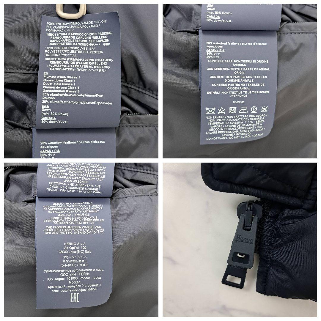 クリーニング済★美品 2022年 ヘルノ ポーラテック ダウンジャケット 46