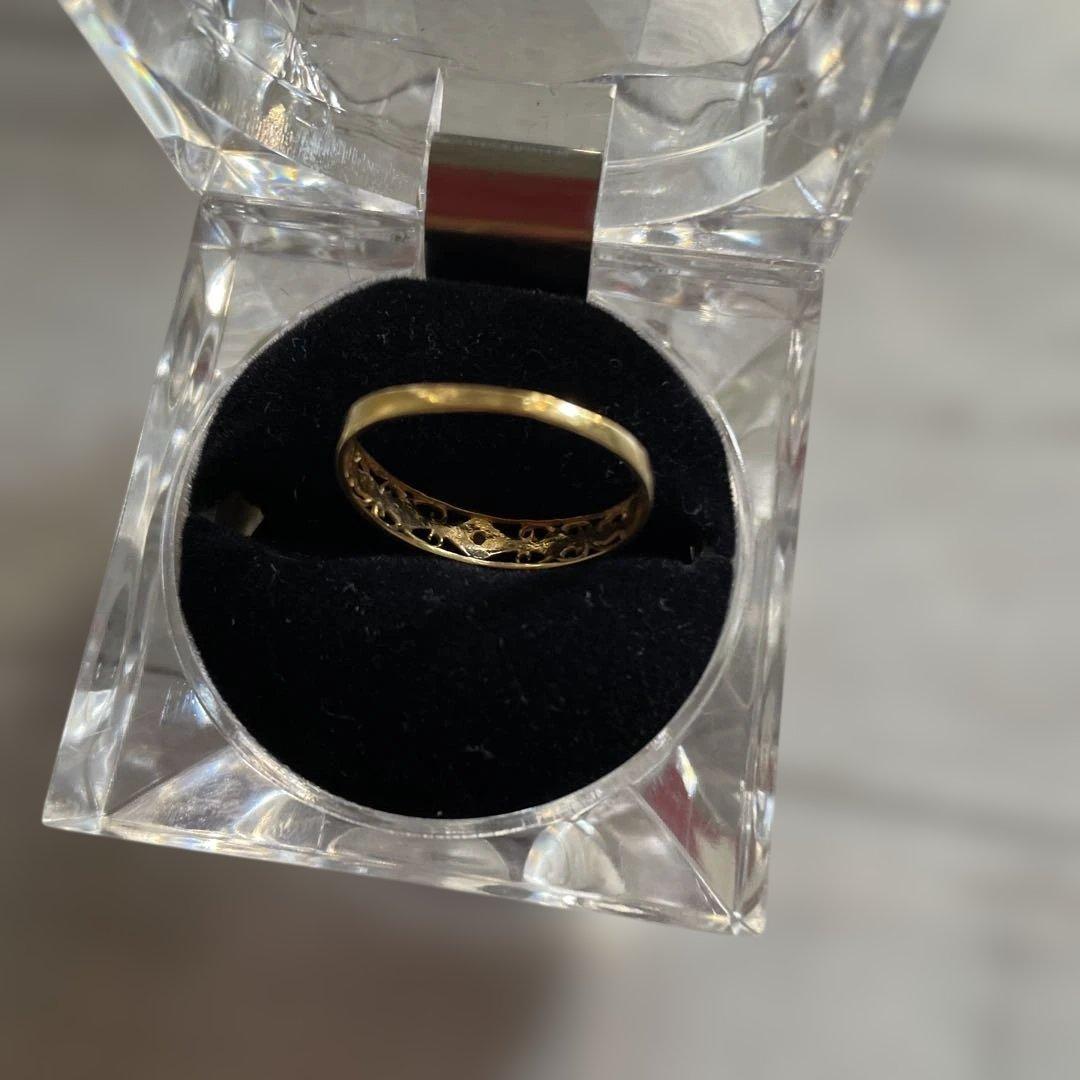 18Kゴールド 透かし彫り リング