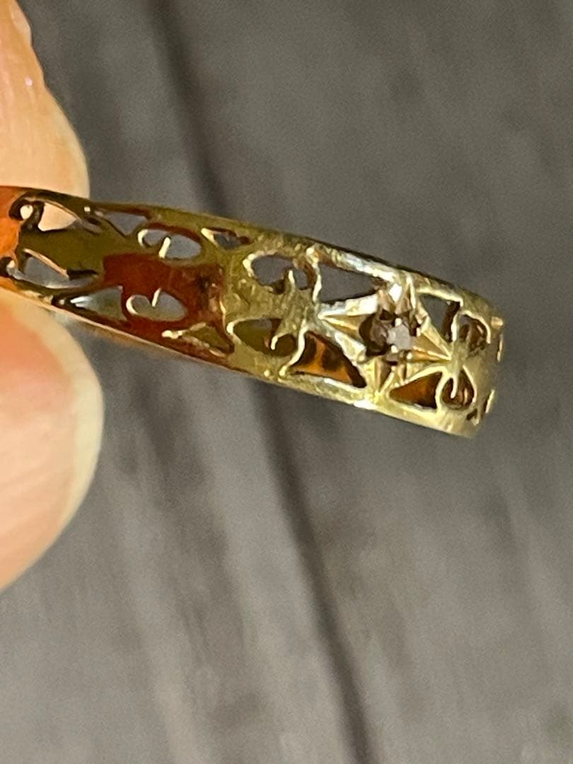 18Kゴールド 透かし彫り リング