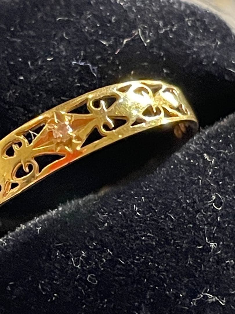 18Kゴールド 透かし彫り リング