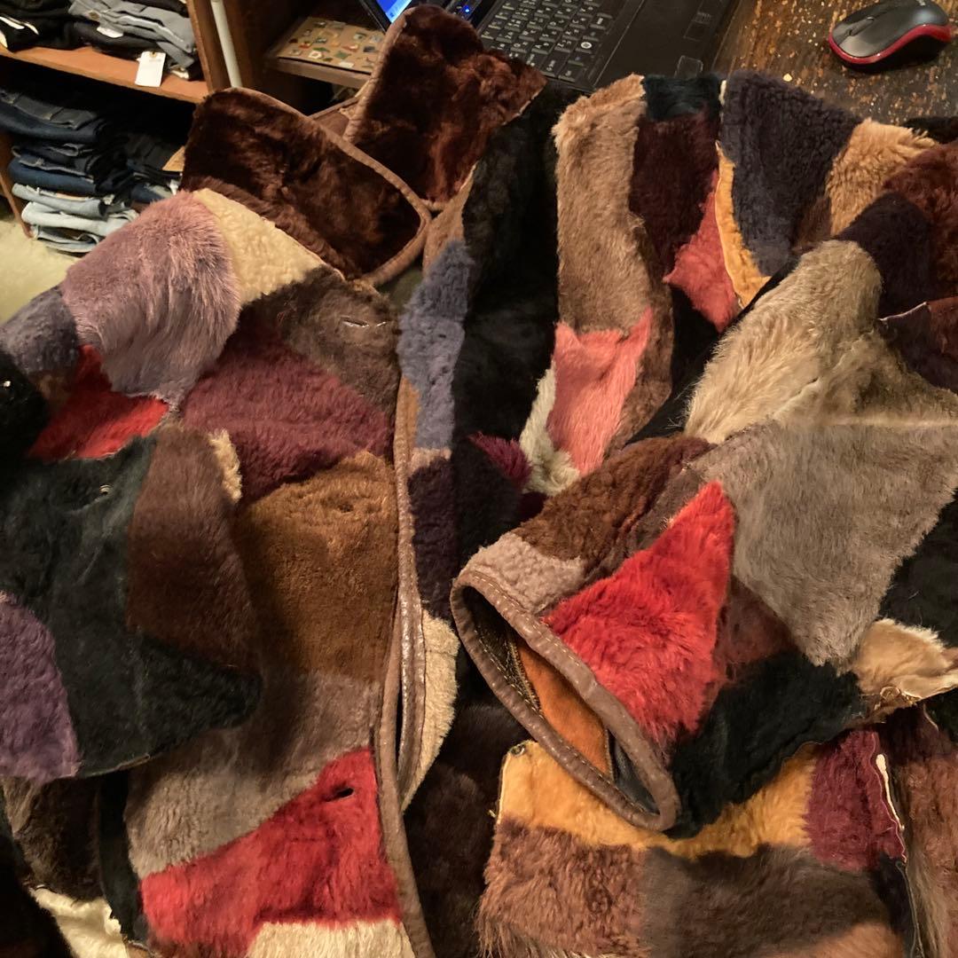 BONBEC パッチワーク ムートン ジャケット 羊革 シープスキン