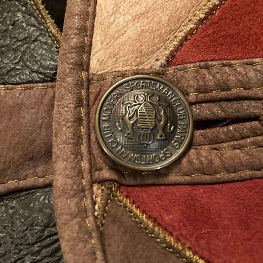 BONBEC パッチワーク ムートン ジャケット 羊革 シープスキン