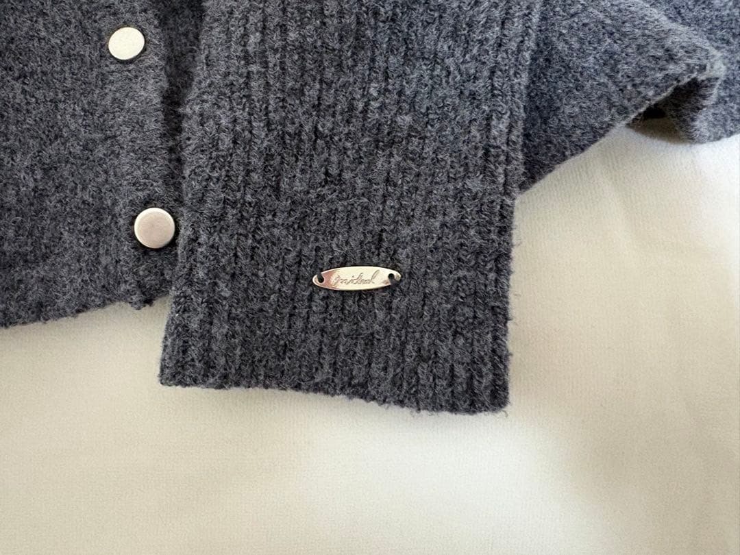 mideal アーガイルペプラムニット グレー