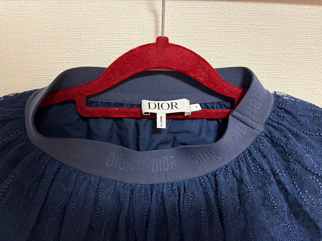 Dior ネイビー レース フレアスカート