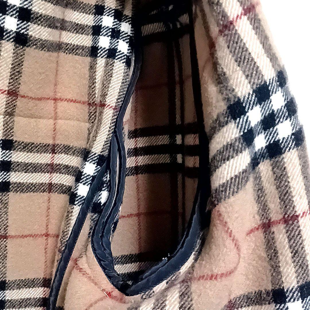 【美品★38】バーバリー ブルーレーベル　ノバチェック　ダッフルコート　キャメル