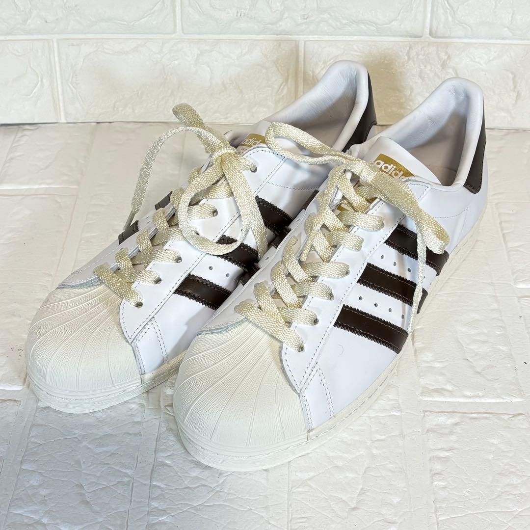 adidas アディダス スーパースター ホワイト ブラウン 28cm 替え紐付