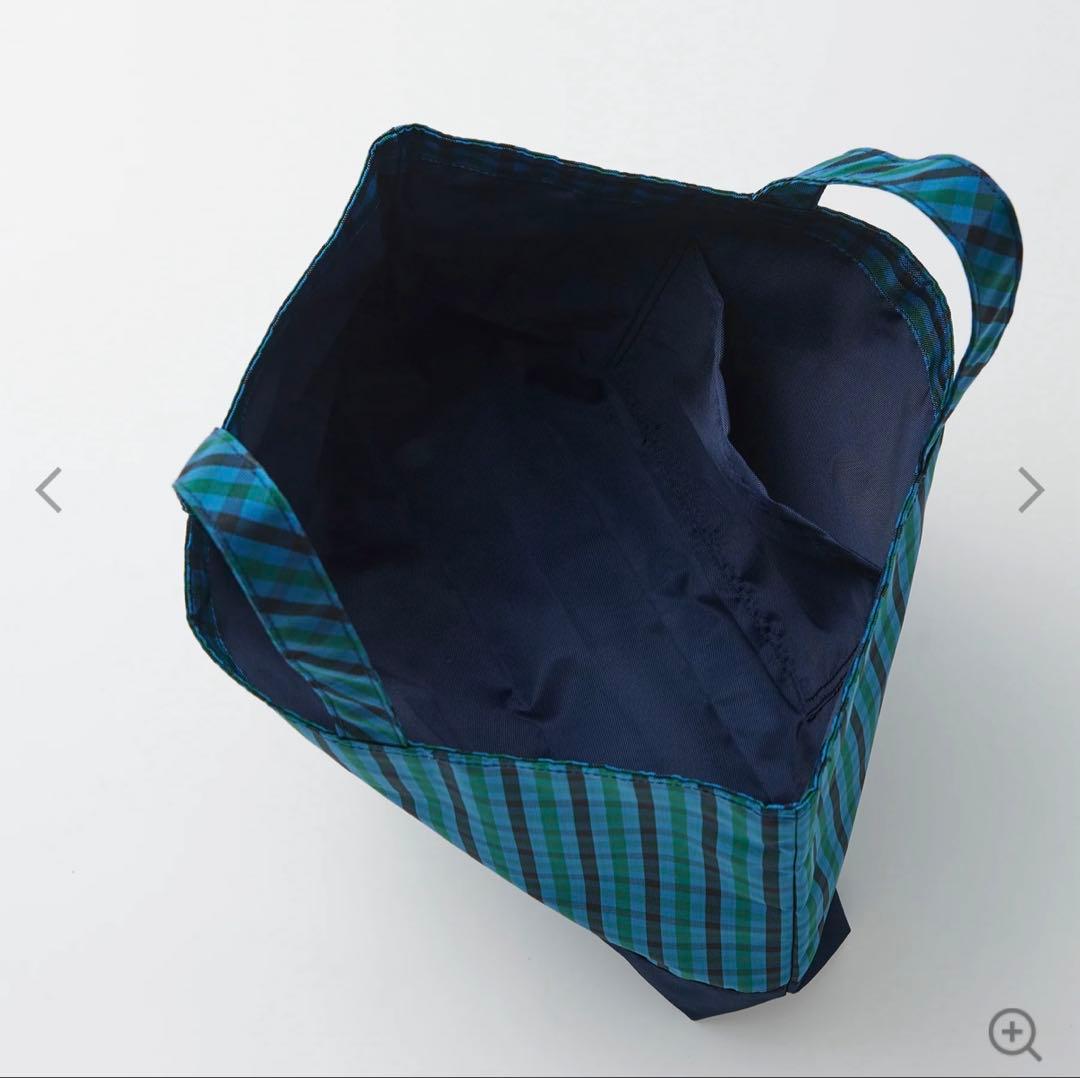 【最終値下げ】ファミリア　未使用　レッスンバッグ　青系チェック　familiar