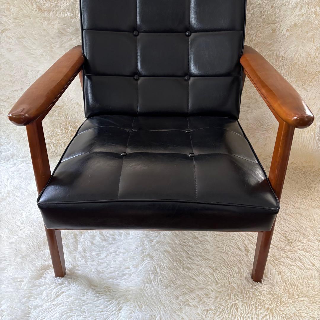 レア✨ カリモク 1シーター Kチェア レザー ブラック