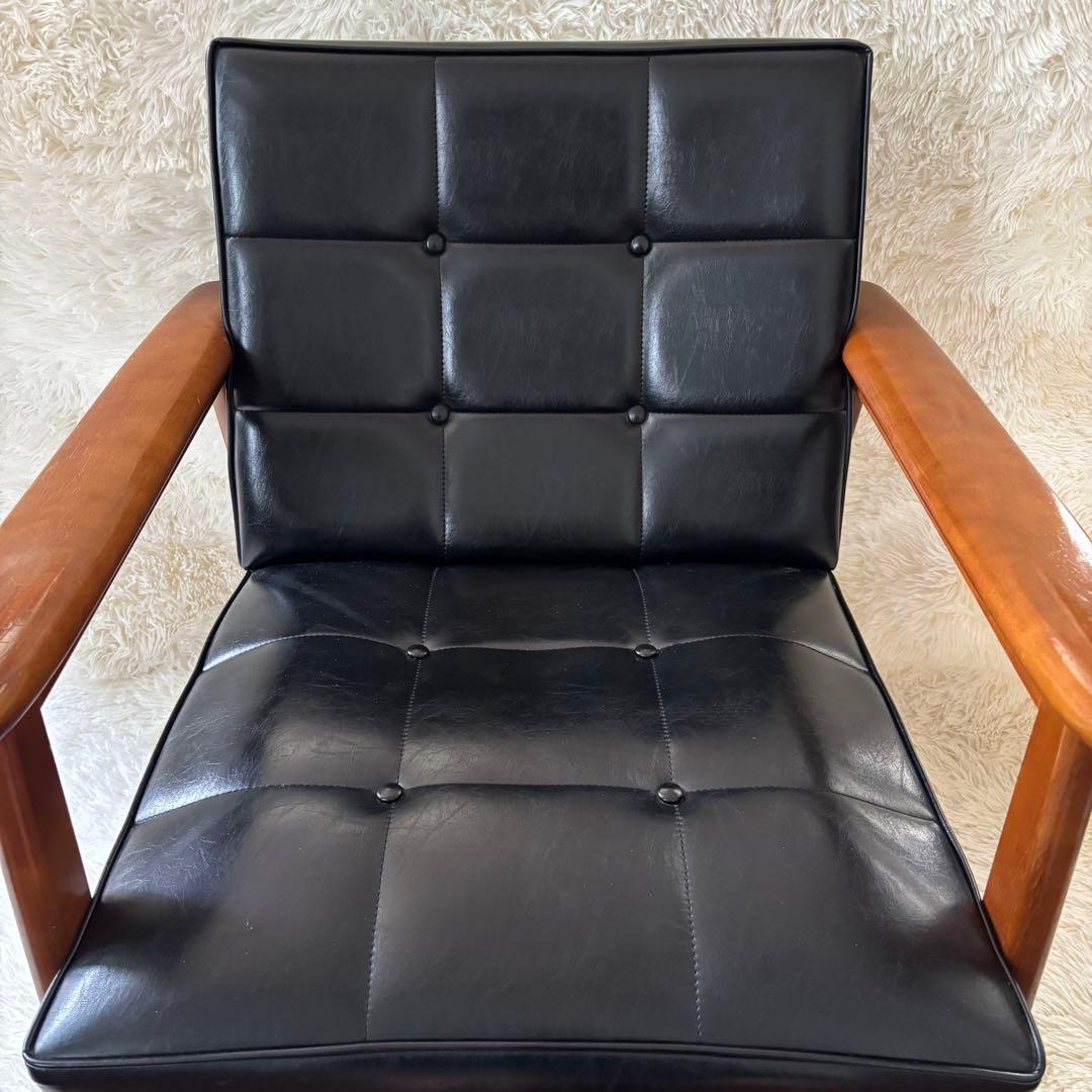 レア✨ カリモク 1シーター Kチェア レザー ブラック