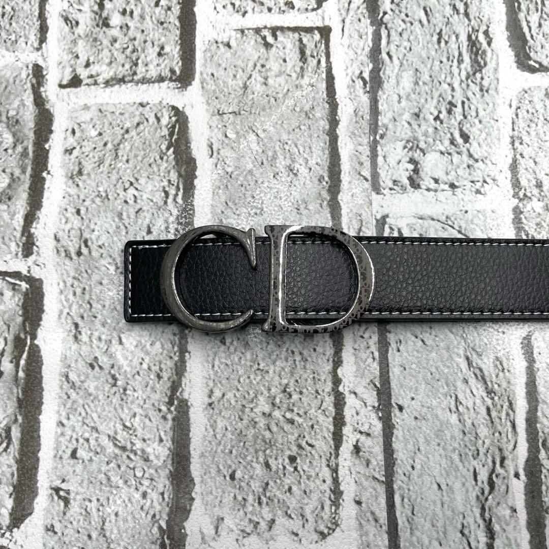 美品✨ディオール ベルト CDロゴ オブリーク レザー 本革 ブラック メンズ