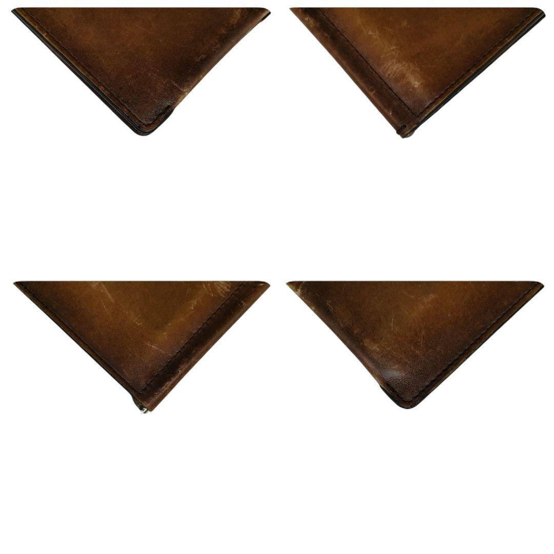 ベルルッティ　マネークリップ　フィギュア　折り財布　ブラウン　カリグラフィ