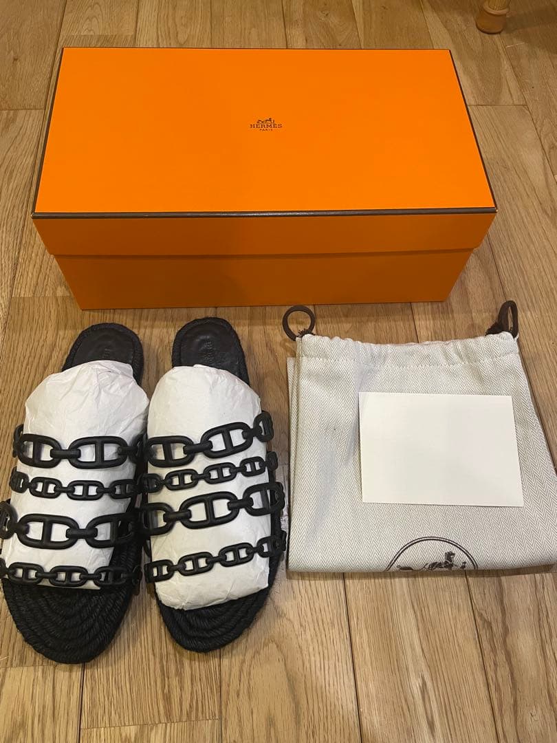 あーちゃん　エルメス アンコーヌ エスパドリーユ サンダル 38