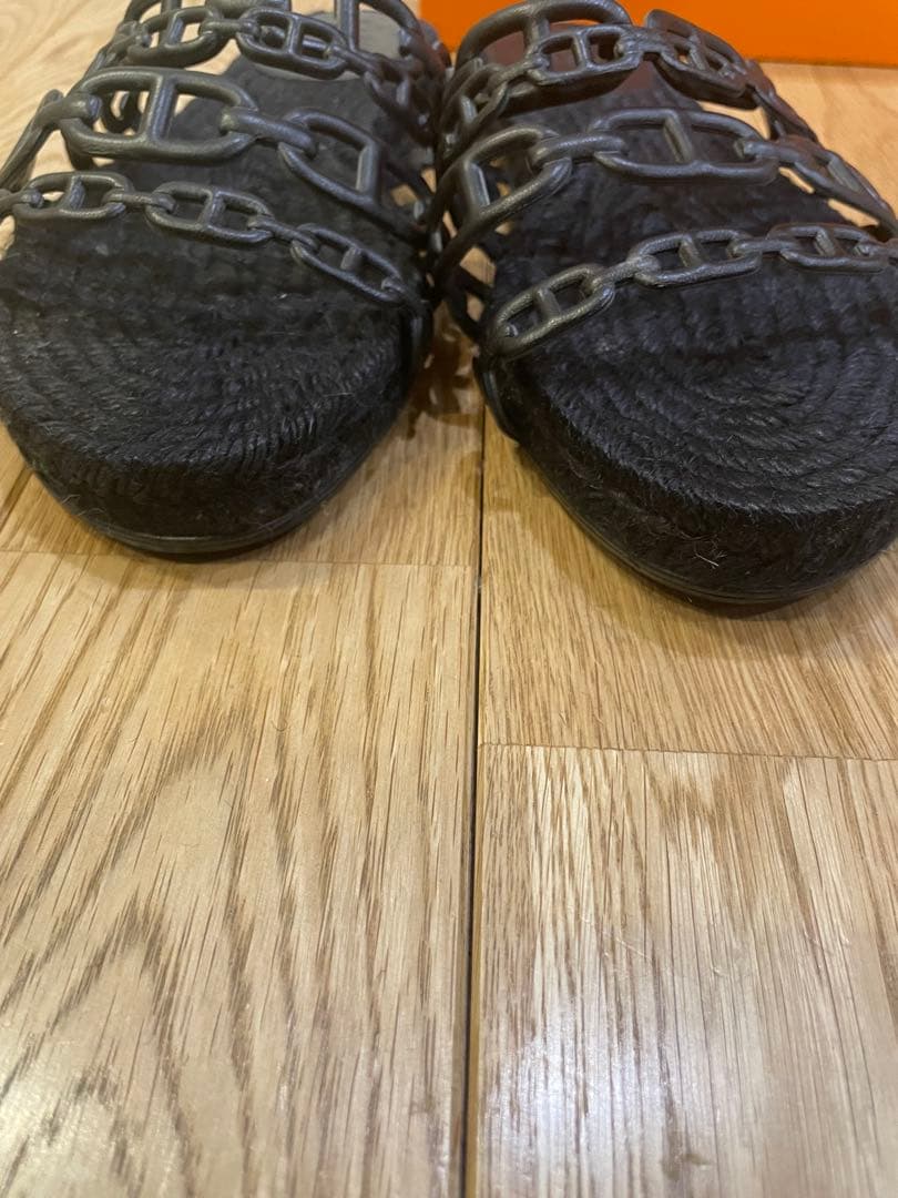 あーちゃん　エルメス アンコーヌ エスパドリーユ サンダル 38