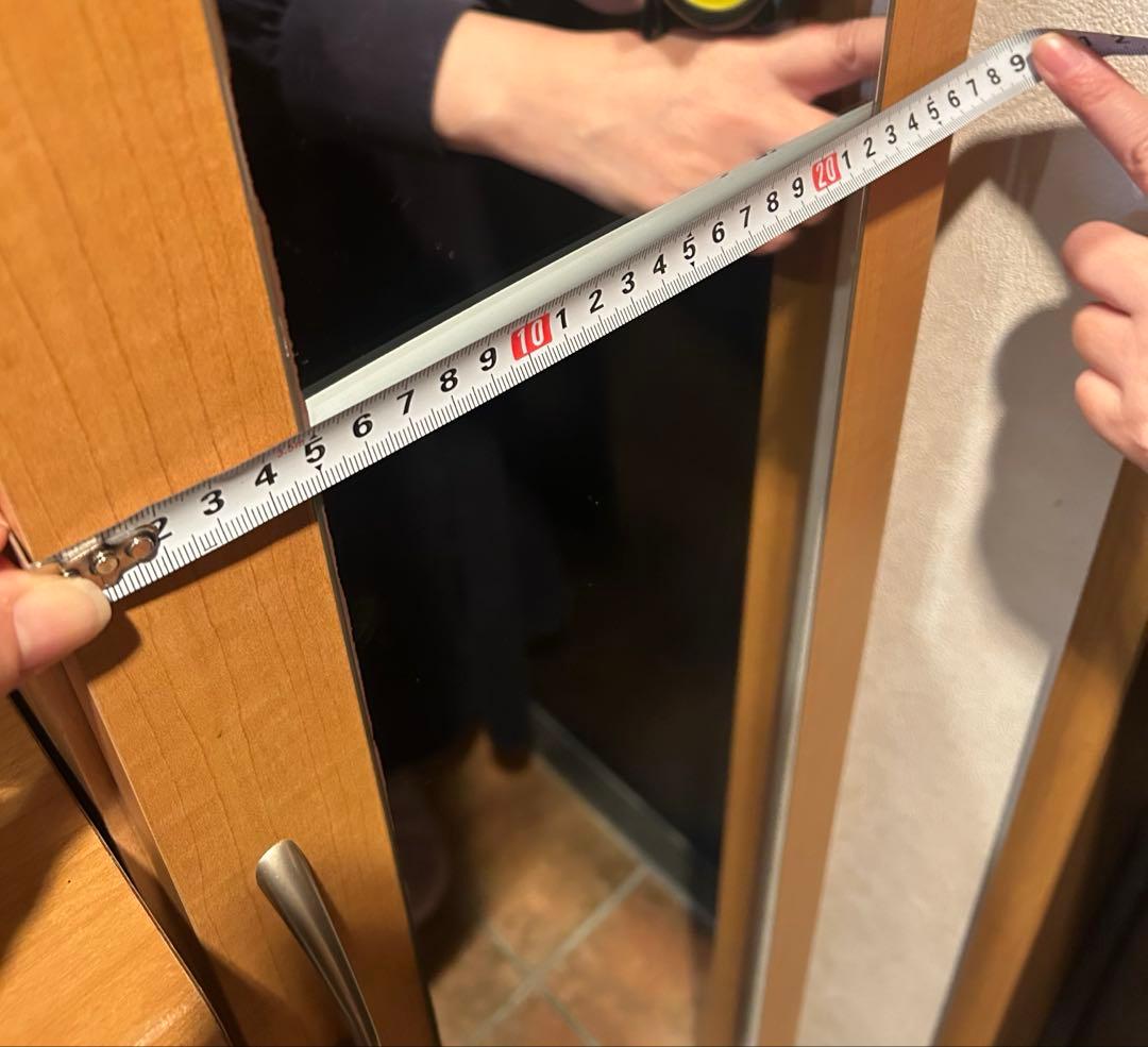 シューズロッカー　靴箱　鏡付