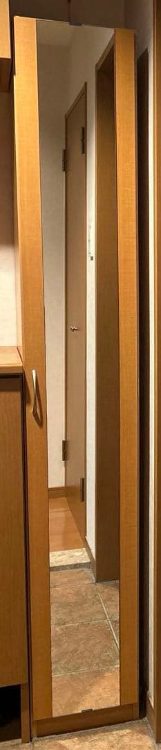 シューズロッカー　靴箱　鏡付