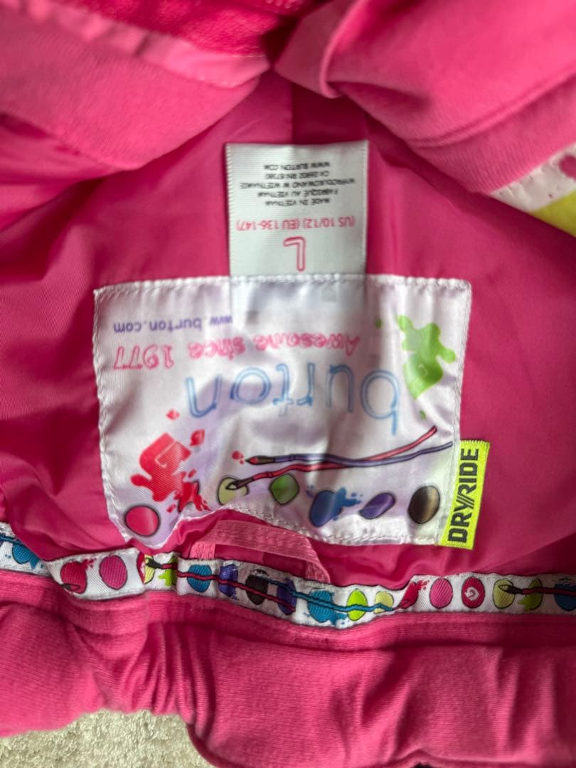 burton スノーボードウェアスキーウェア子供用Lサイズ 150〜160ピンク