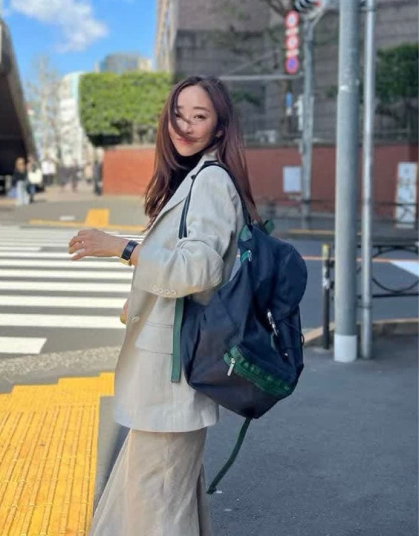 美品 レスポートサック×神崎恵 リュック バックパック　ネイビー