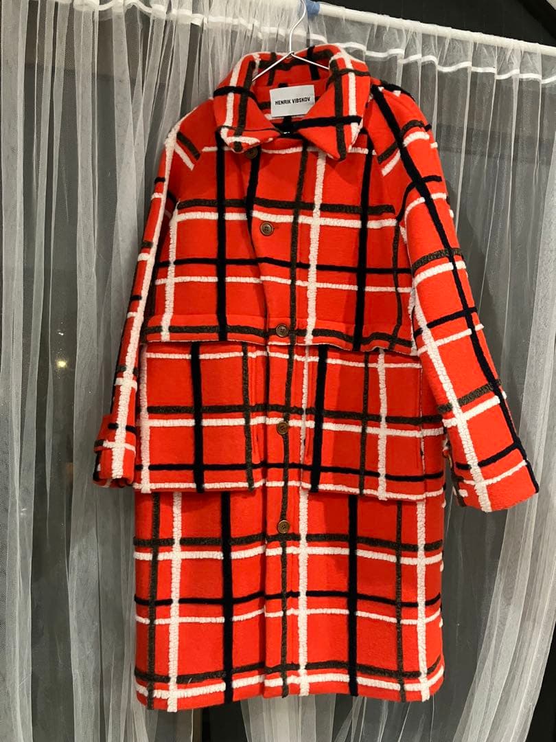 HENRIK VIBSKOV 2019AW チェック ウールコート