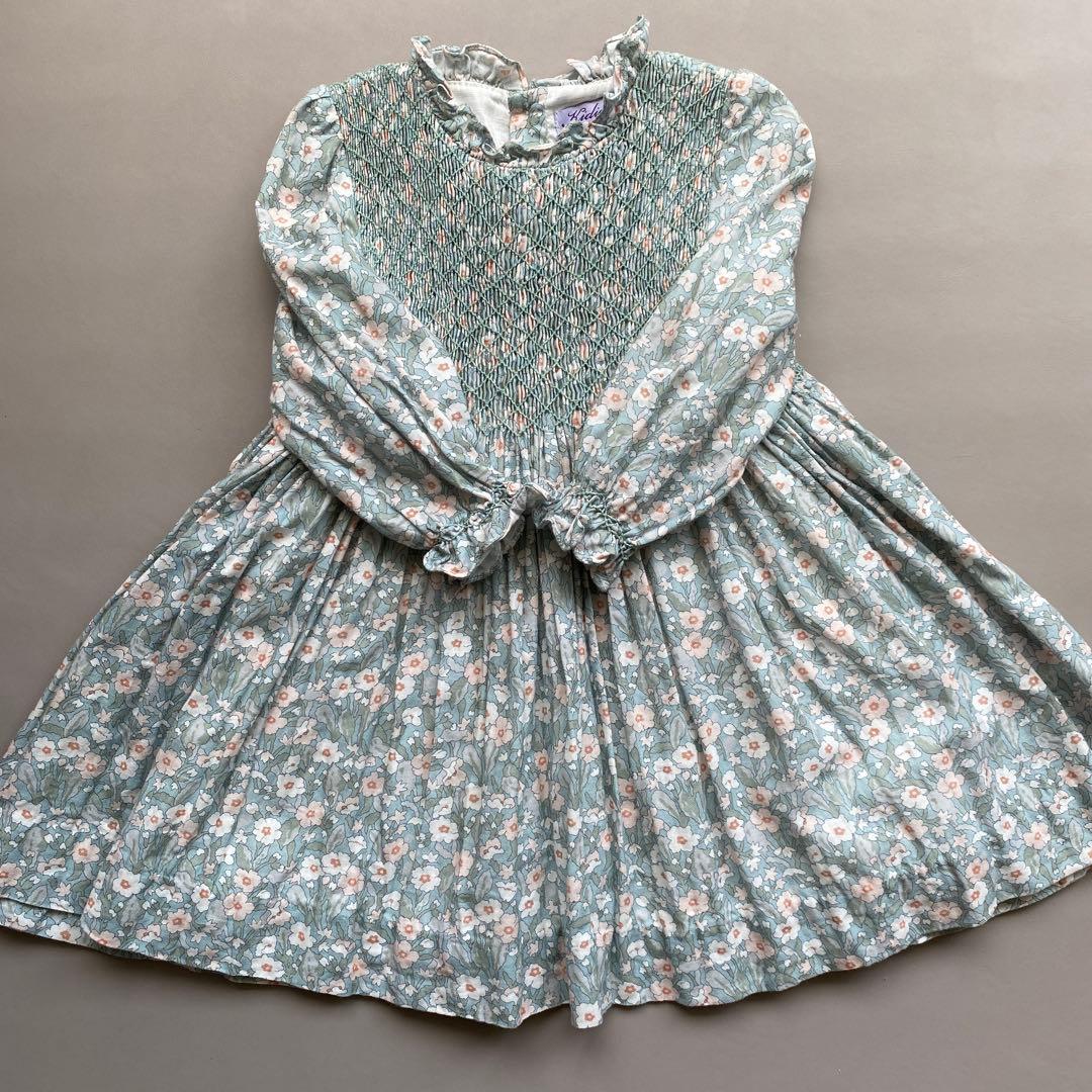 Kidiwi 花柄　スモッキング　ワンピース　3a