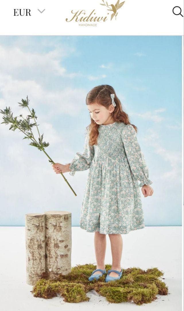 Kidiwi 花柄　スモッキング　ワンピース　3a