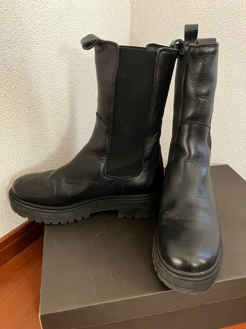 【CARMEN SALAS 】サイドゴアブーツ 39 黒