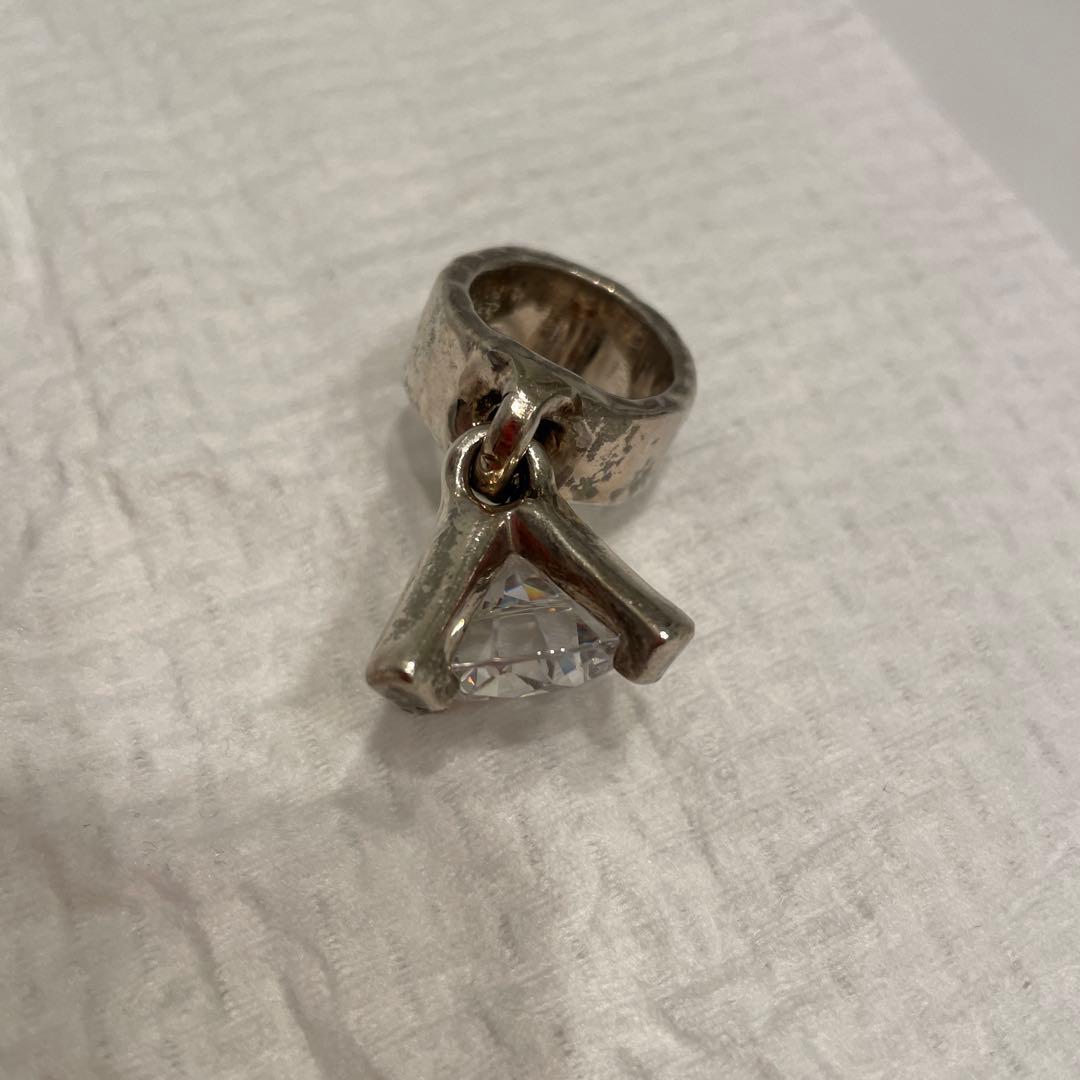 希少！e.m 11号くらい　ジルコニア大 シルバーリング