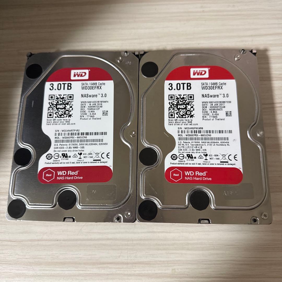 二枚セット　WD Red 3TB HDD WD30EFRX