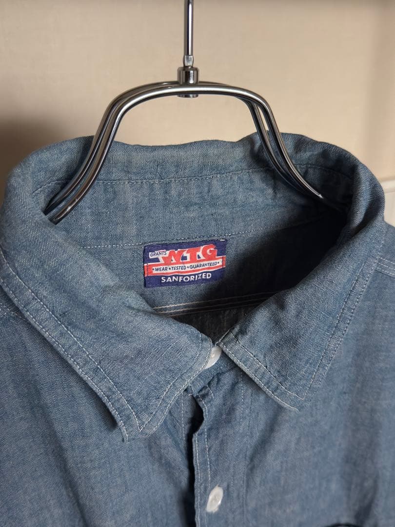 【希少】GRANTS WTG ヴィンテージ シャンブレーシャツ ワークシャツ