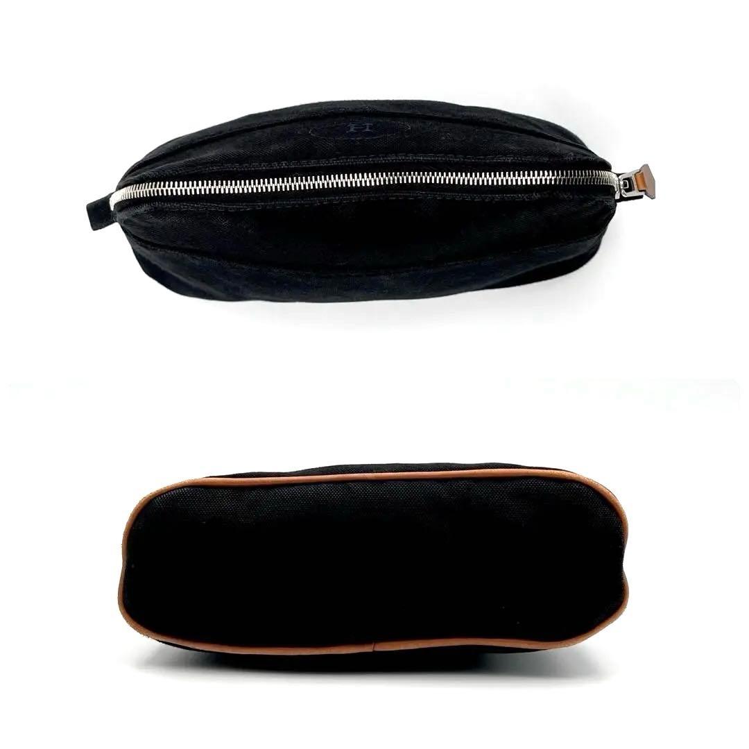 HERMES エルメス ボリード ポーチ ミニ ブラック キャンバス 黒