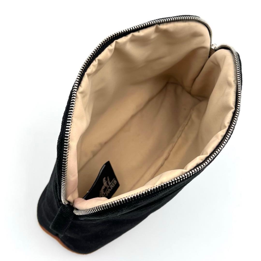 HERMES エルメス ボリード ポーチ ミニ ブラック キャンバス 黒