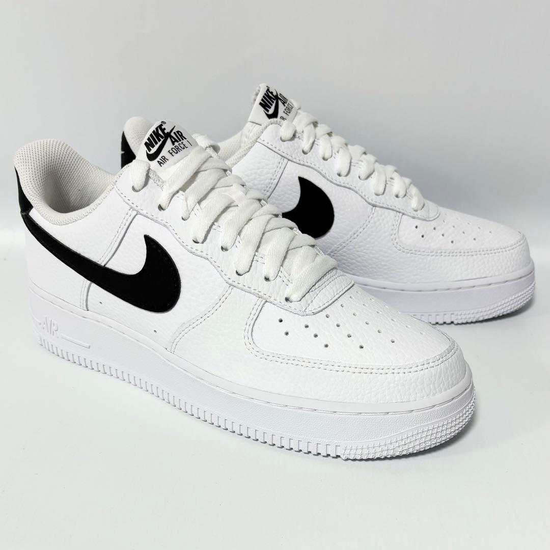 ナイキ エアフォース1 ロー 07 ホワイト ブラック ペブルドレザー 27.0