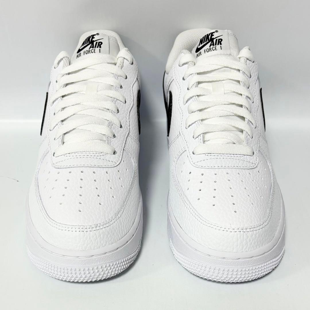 ナイキ エアフォース1 ロー 07 ホワイト ブラック ペブルドレザー 27.0