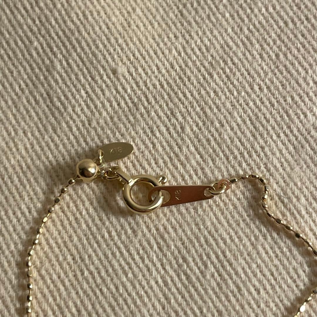 K18YG ネックレス　ボールチェーン　アジャスター付き