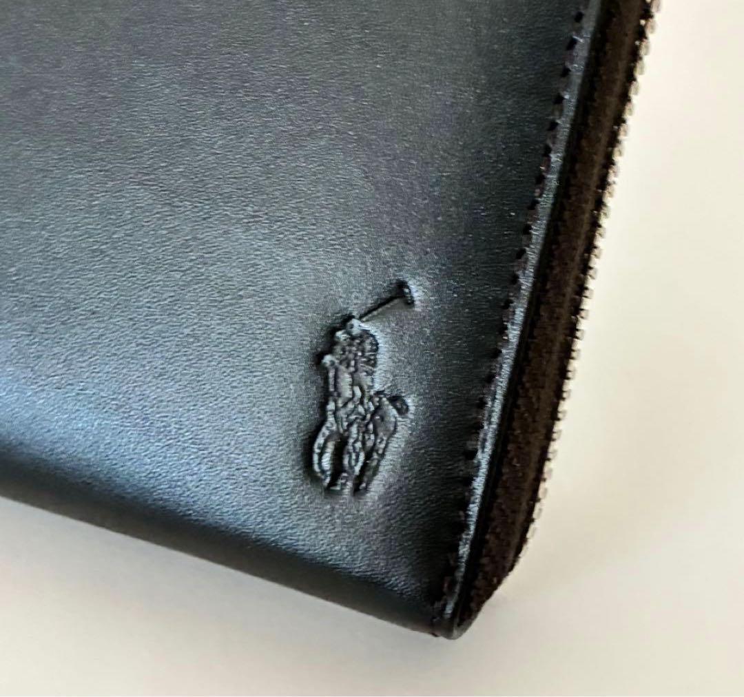 新品未使用ラルフローレン Polo 長財布 ブラック　カーフレザー