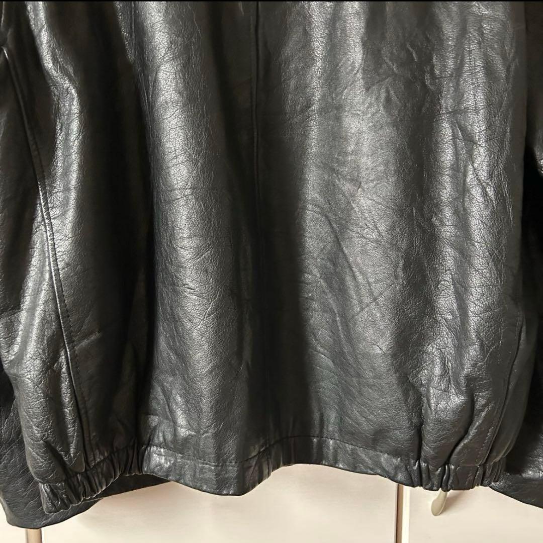 フランス軍 民間 パイロットジャケット レザー 黒 美品