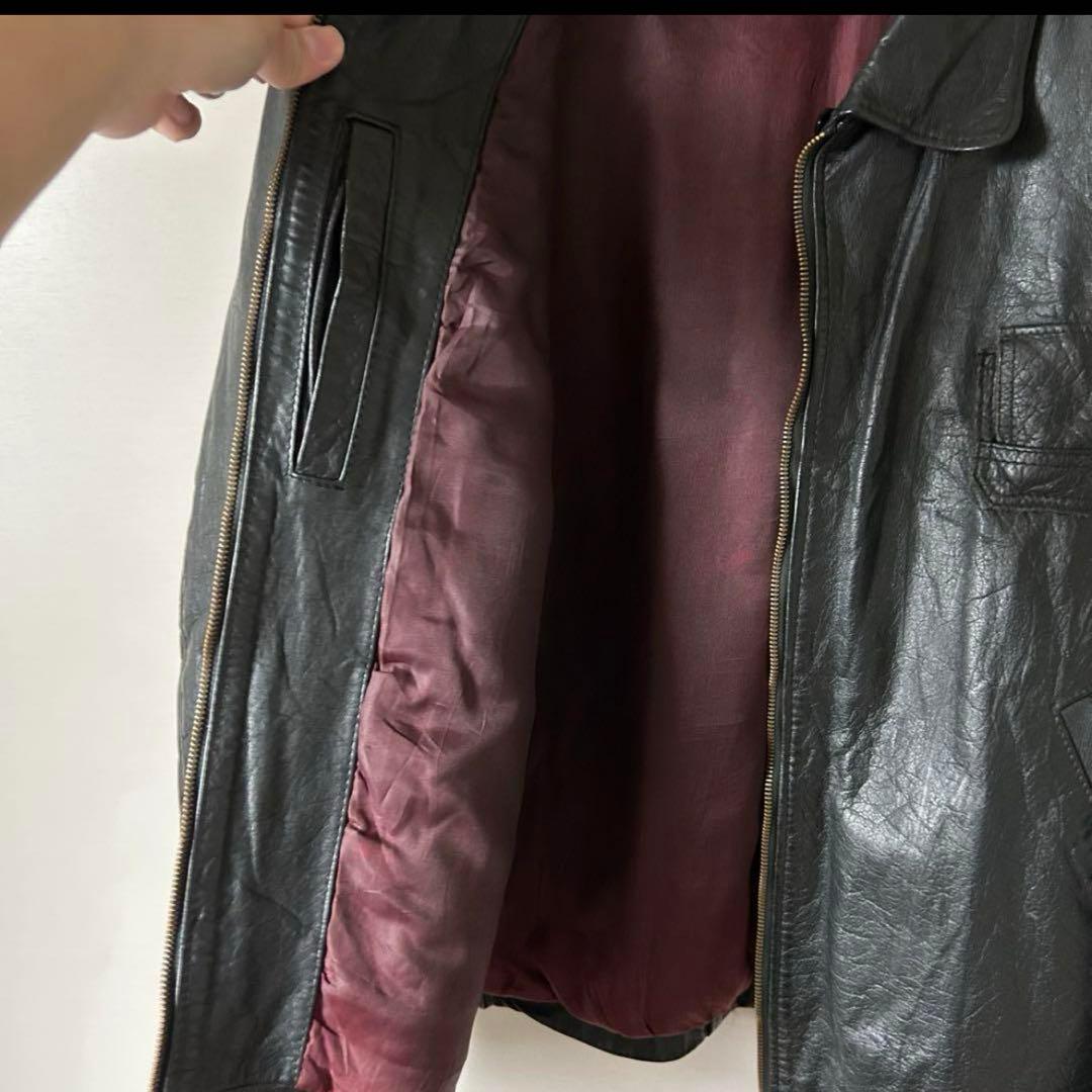 フランス軍 民間 パイロットジャケット レザー 黒 美品