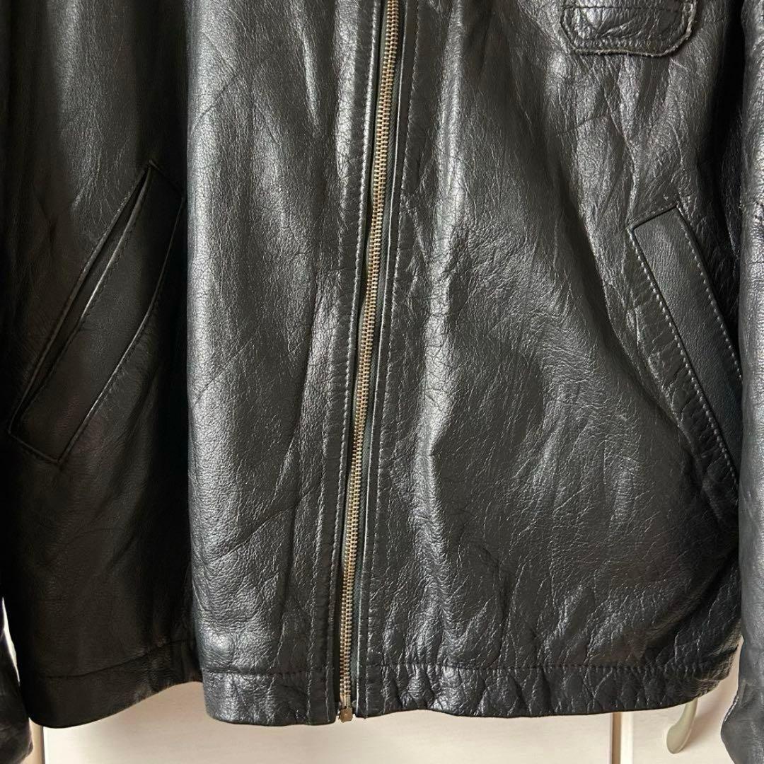 フランス軍 民間 パイロットジャケット レザー 黒 美品