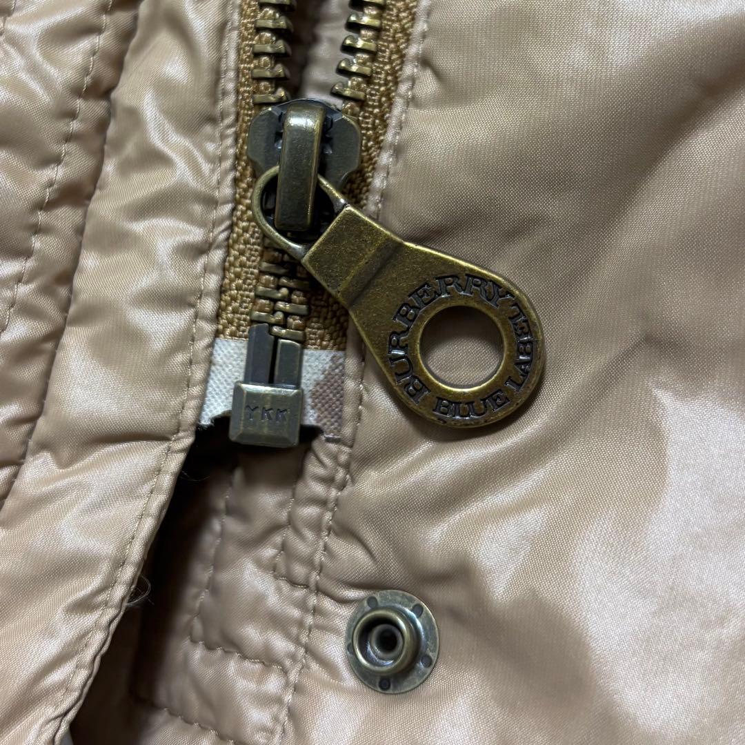 BURBERRYBLUELABEL ファーダウンコート チェック38