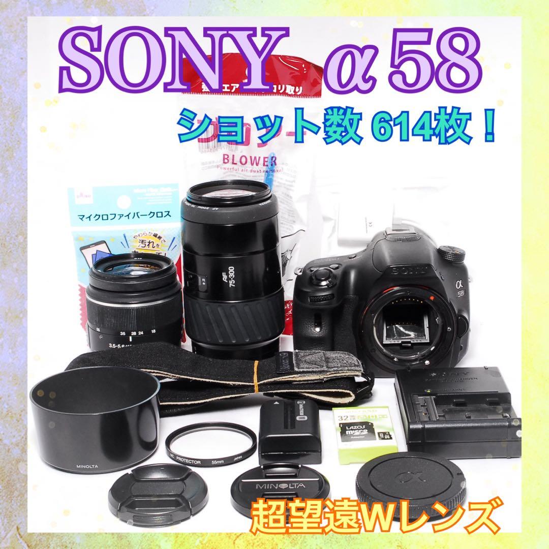 ◆すぐ使える◆SONY α58◆超望遠Wレンズ◆一眼レフカメラ◆ショット数少なめ